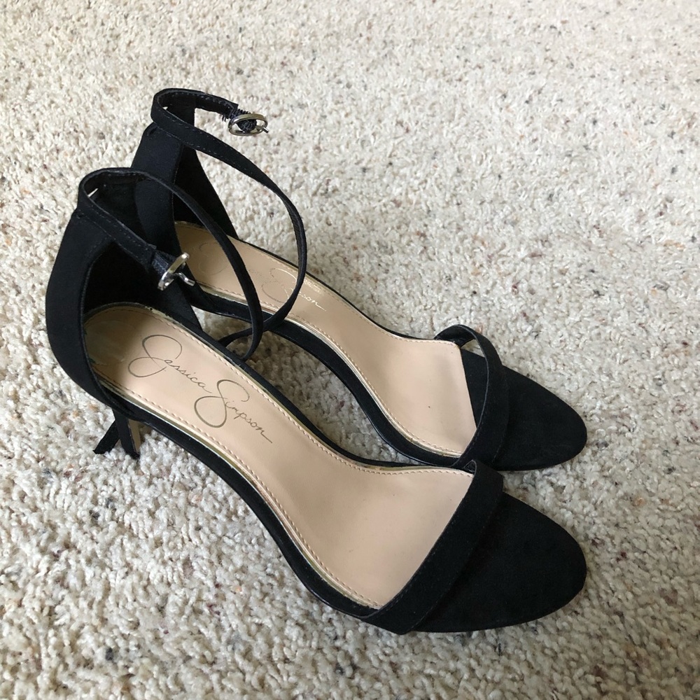 Black strappy heels